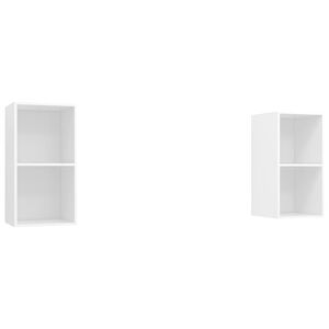 vidaXL Wall-mounted TV Cabinets 2 pcs White Engineered Wood