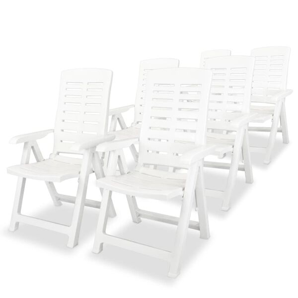 vidaXL 7 Piece Outdoor Dining Set Plastic White