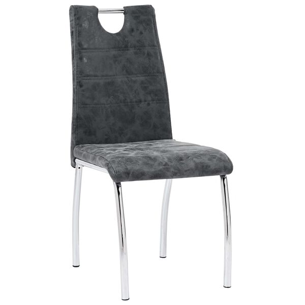 vidaXL Dining Chairs 2 pcs Black Faux Leather