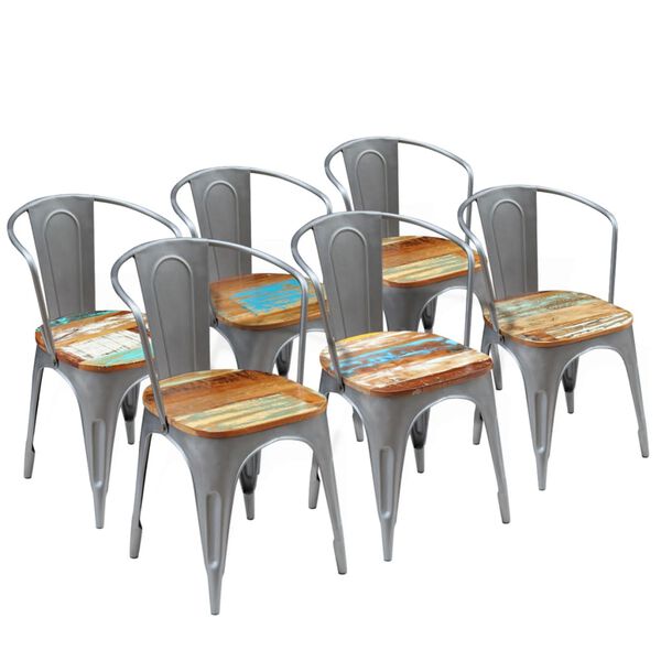 vidaXL Dining Chairs 6 pcs Solid Reclaimed Wood