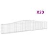 vidaXL Arched Gabion Baskets 20 pcs 400x30x60/80 cm Galvanised Iron