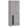 vidaXL Highboard Grey Sonoma 69,5x34x180 cm Engineered Wood