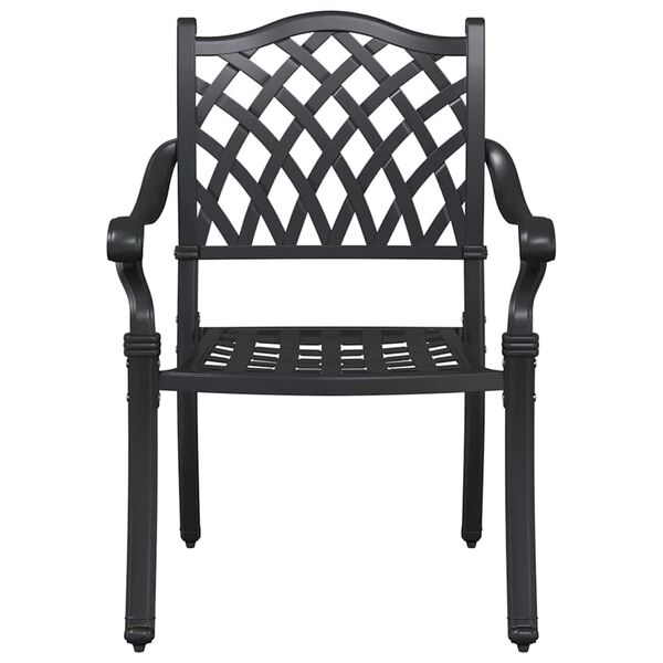 vidaXL Garden Chair 2 pcs Black 56 x 55 x 92.5cm Aluminium