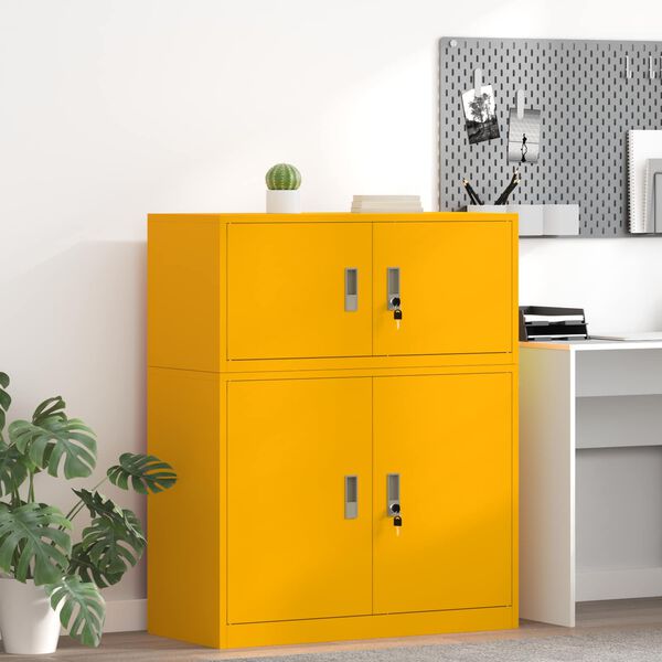 vidaXL Storage Cabinet Mustard Yellow 90 x 40 x 40 cm Steel