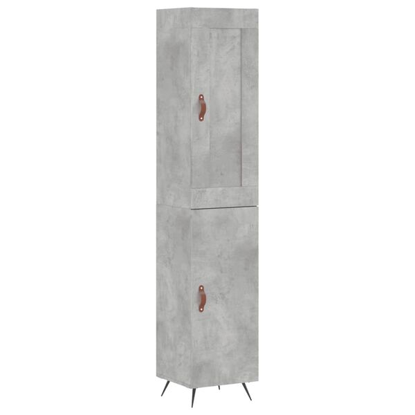 vidaXL Highboard Concrete Grey 34.5x34x180 cm Engineered Wood