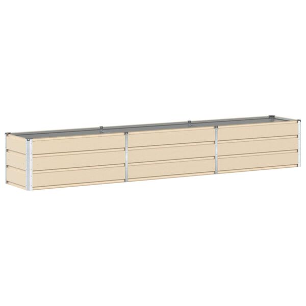 vidaXL Planter Ivory 290 x 50 x 45 cm Galvanised Steel
