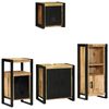 vidaXL Bathroom Furniture Set with Shelf 4 pcs Brown Solid Mango Wood
