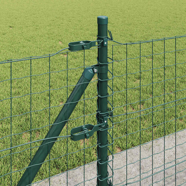 vidaXL Fence Post 13 pcs Green Steel