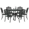 vidaXL Garden Dining Set 7 pcs Black Aluminium