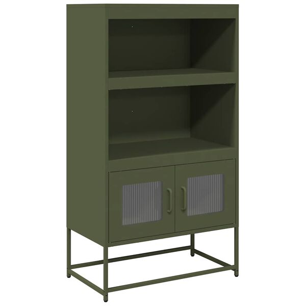vidaXL Highboard Olive Green 68x39x123 cm Steel