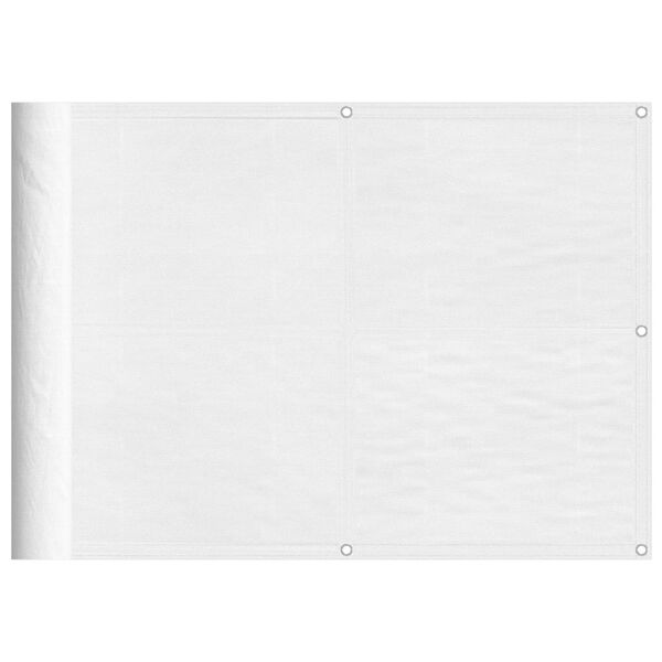 vidaXL Balcony Screen White 75x1000 cm 100% Polyester Oxford