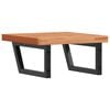 vidaXL Basin Shelf Wall Mounted Steel and Solid Wood Beech