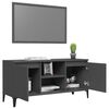 vidaXL TV Cabinet with Metal Legs Grey 103.5x35x50 cm