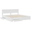 vidaXL Bed Frame with Headboard White 200 x 200 cm Engineered Wood
