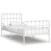 vidaXL Bed Frame without Mattress with Slatted Base White Metal 90x200 cm