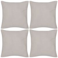 4 Beige Cushion Covers Cotton 40 x 40 cm