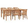 vidaXL 7 Piece Garden Dining Set Solid Teak Wood