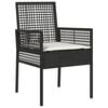 vidaXL Garden Dining Set 3 pcs Light grey Poly rattan