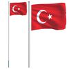 vidaXL Turkey Flag and Pole 6.08 m Aluminium