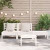 vidaXL Garden Sofa 3-Seater White Solid Wood Pine