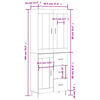 vidaXL Highboard Grey Sonoma 69.5x34x180 cm Engineered Wood