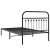 vidaXL Metal Bed Frame without Mattress with Headboard Black 100x190cm
