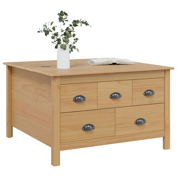 vidaXL Coffee Table Honey Brown 79.5 x 79.5 x 49 cm Solid Pine Wood