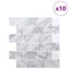 vidaXL Subway Tile 10 pcs White Marble 30.5 x 30.5 cm