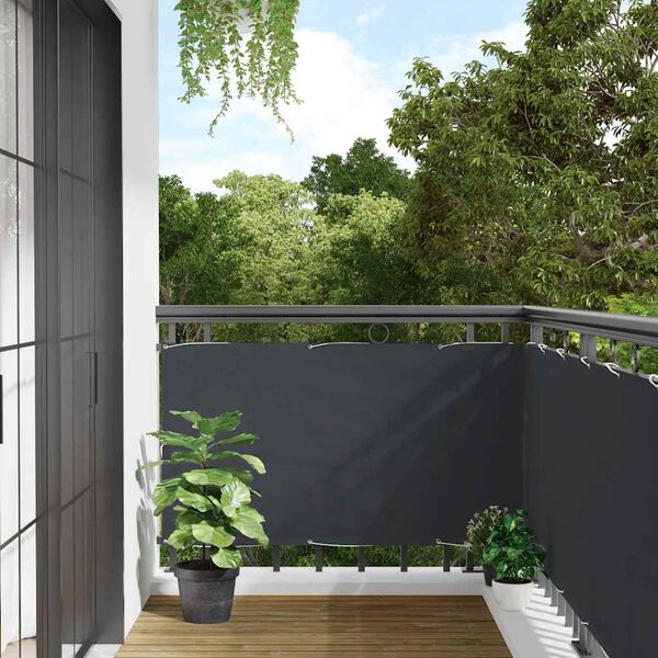 vidaXL Balcony Privacy Screen Anthracite 400x75 cm PVC