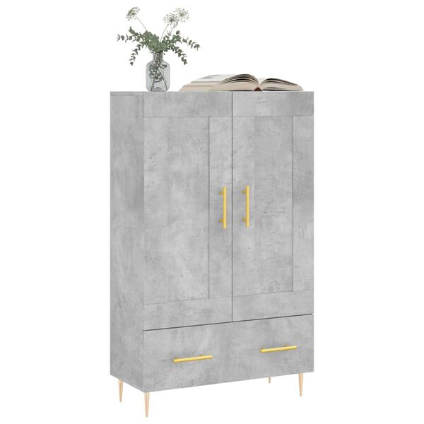 vidaXL Highboard Concrete Grey 69.5x31x115 cm Engineered Wood