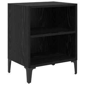 vidaXL Bedside Cabinet Black Oak 40 x 30 x 50 cm Engineered Wood