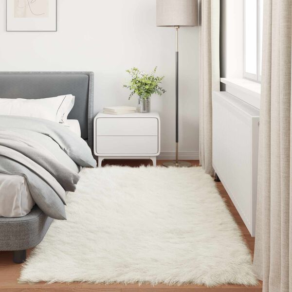 vidaXL Faux Sheepskin Rug Tafalla White 80 x 200 cm Polyester