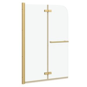 vidaXL Shower Enclosure Gold 95 x 140 cm ESG Glass and Aluminium