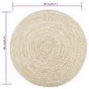 vidaXL Handmade Rug Jute White and Natural 90 cm