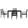 vidaXL Garden Dining Set 5 pcs Black Powder-Coated Steel