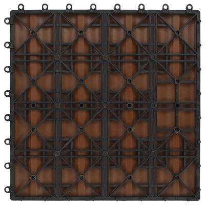vidaXL 11 pcs Decking Tiles Deep Embossed WPC 30x30 cm 1 sqm Light Brown