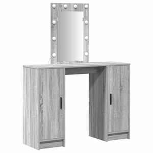 vidaXL Dressing Table with Door Grey 102 x 33 x 135 cm Engineered Wood
