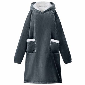 vidaXL Blanket Hoodie Navy Blue M Fleece and Flannel