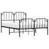 vidaXL Metal Bed Frame without Mattress with Footboard&nbsp;Black 140x200cm