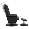 vidaXL Massage Recliner Chair with Footstool Black Faux Leather