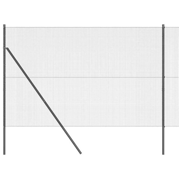 vidaXL Fence Post Grey 50 x 1.5 m (12 x 12 mm mesh) Steel and PVC