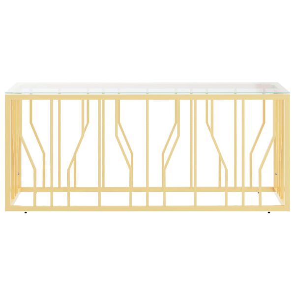 vidaXL Coffee Table 110x45x45 cm Stainless Steel and Glass