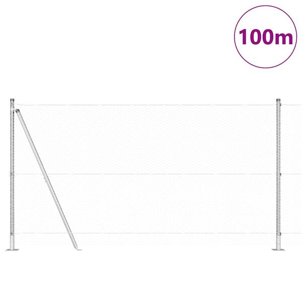 vidaXL Fence Post Silver 100 x 1.2 m (25 mm mesh) Steel