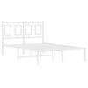 vidaXL Metal Bed Frame without Mattress with Headboard White 120x190cm