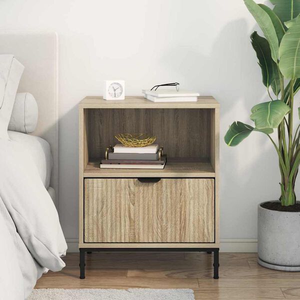 vidaXL Bedside Cabinet Sonoma oak 49 x 36 x 61 cm Engineered wood