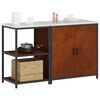 vidaXL Kitchen Storage Set with Shelf 2 pcs Rusty Weathering Steel