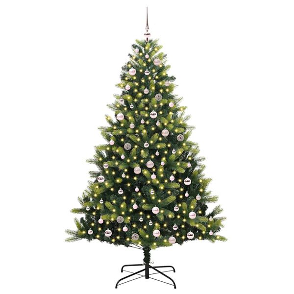 vidaXL Artificial Hinged Christmas Tree 300 LEDs Green 240 cm