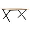 vidaXL Coffee Table X-Frame 80x80x45 cm Solid Wood Pine and Steel
