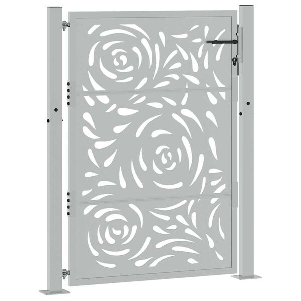 vidaXL Garden Gate 100x125 cm Weathering Steel Flame Design