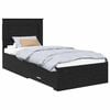 vidaXL Bed Frame with Drawer Black Oak 90 x 200 cm Engineered Wood